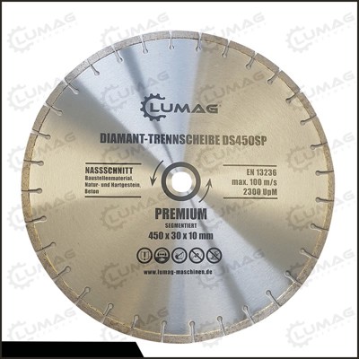 STM 450-700 Zubehör - Diamanttrennscheibe LASER segmentiert 450/30 mm  - LUMAG DS450S