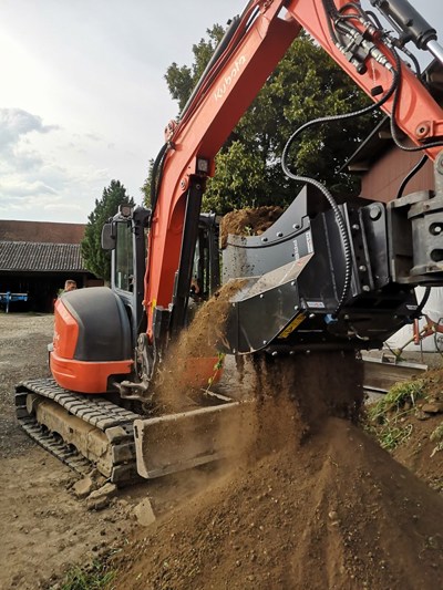 Siebschaufel / Sieblöffel Separator Sieben mit Kubota, Takeuchi, Menzi Muck, Kaiser, Kobelco, Volvo,