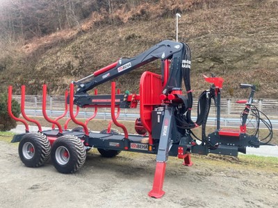 Rückewagen BEHA Trailer 1100 mit Crane 8770