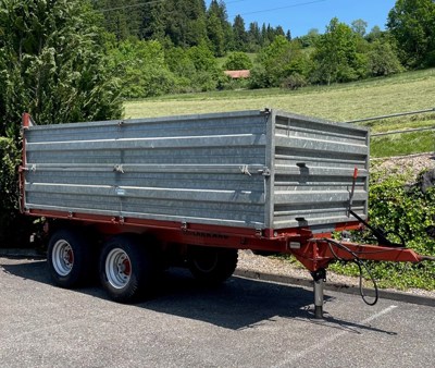 Tandem 3-Seiten-Kipper Carraro 8 Tonnen GG mit hydr. 1-Leier Bremse 30 km/h